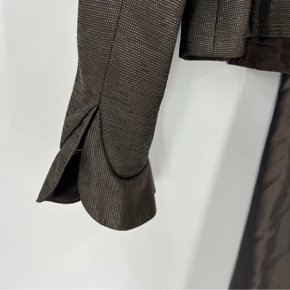 Carmen Marc Valvo 2 Piece MOTB Elegant Evening Wedding Attire Brown 16 - Picture 9 of 14